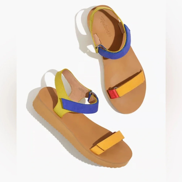 Madewell The Maggie Colorblock Sandals Size 8 - Picture 1 of 6